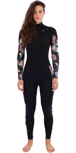 2025 Hurley Womens Plus Printed 4/3mm Chest Zip Wetsuit WFS0012433 - Wonderland